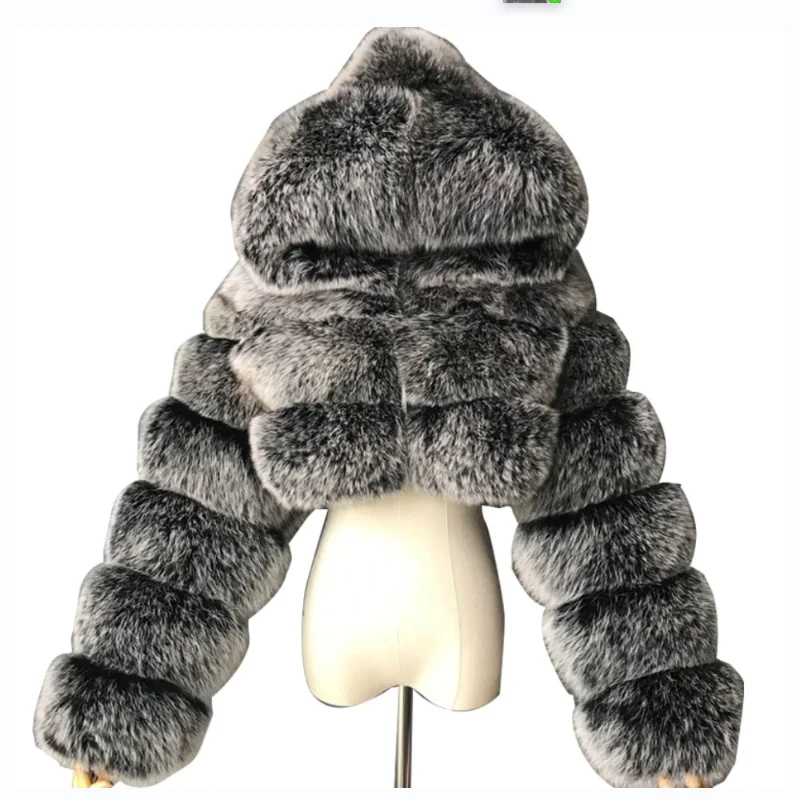 Women Coat New Winter Fashion Slim Short Faux Fur Coat High Street Ladies Large Size 5XL Casacos De Inverno Feminino 2022