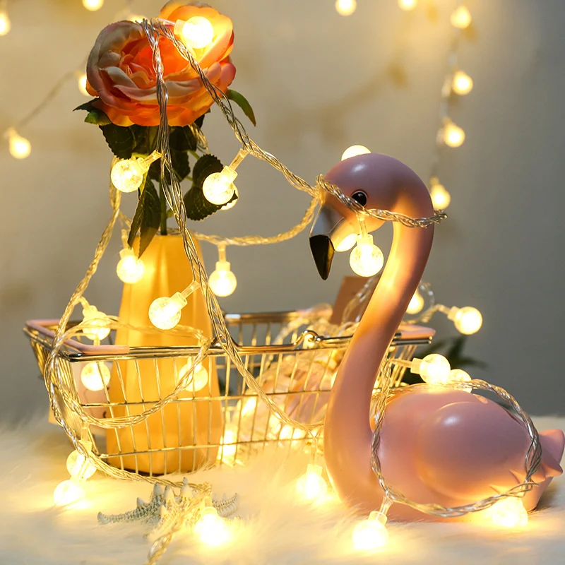 Праздничная светильник ная гирлянда со звездами и шарами праздничный шнурок с