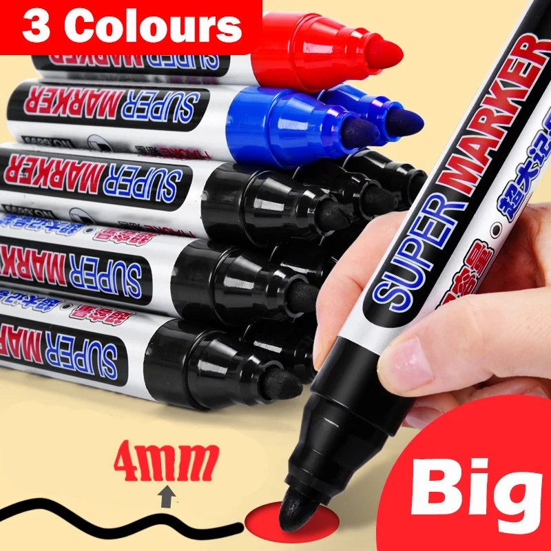 1pcs Big Waterproof  Marker Pen 4mm Write Point  Poster Oil 