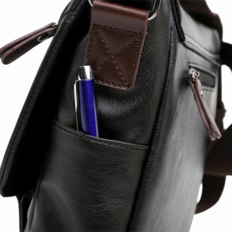 Men's Leather Shoulder Bags Crossbody Chest Packs for Men Korean-style Fashion Solid Color сумка мужская Messenger Bag Purse Sac