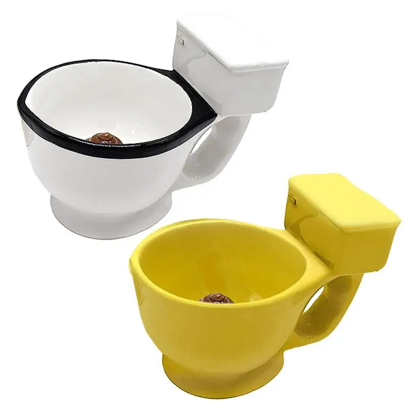 

300ml Capacity Coffee Cup Toilet Shaped Ceramic Coffee Mug Tea Milk Ice Cream Cup Water Cup Christmas Gifts For Friends family