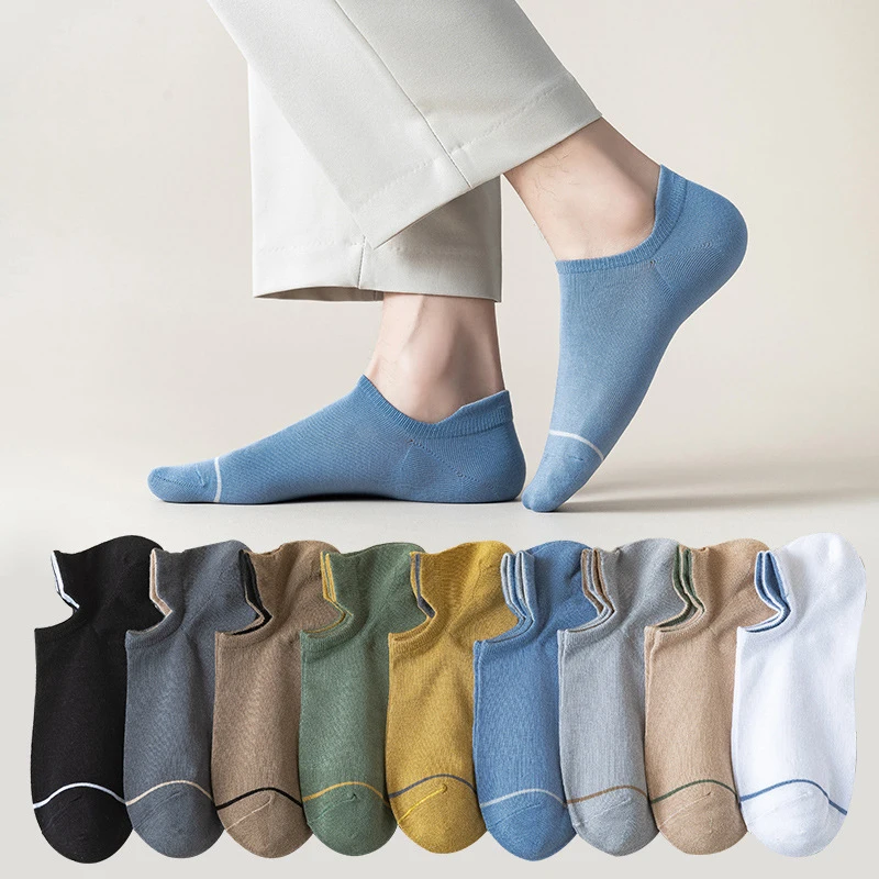 

Летние невидимые мужские ножные браслеты Носки, японский стиль удобные носки-лодочки впитывают пот мягкие короткие чулки дышащие мужские Ч...