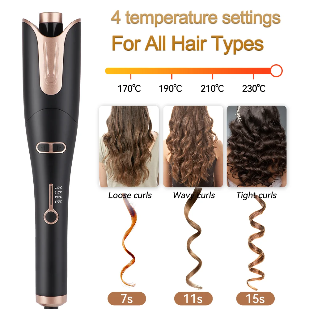 Auto Rotating Ceramic Hair Curler Automatic Curling Iron Styling Tool Wand Air Spin and Curl Waver