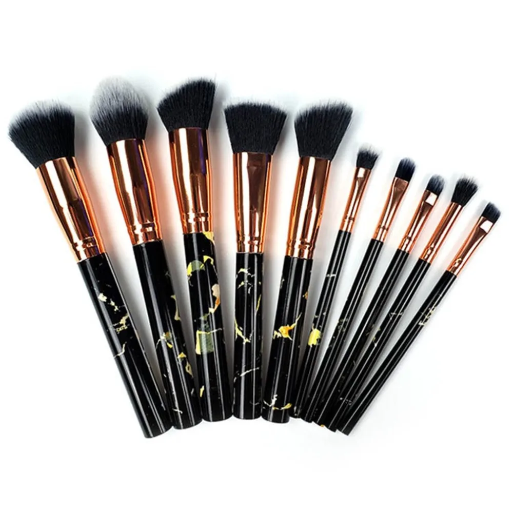 

10pcs Marble Makeup Brushes Set Professional Make Up Brush Kit Foundation Eyeshadow Blusher Concealer Contour Highlighter Raben