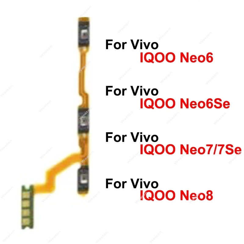 Фото Для Vivo IQOO Neo 6 6Se Neo7 7Se Neo 8, громкость питания, гибкое включение, выключение, громкость, боковая кнопка, детали гибкого кабеля №1