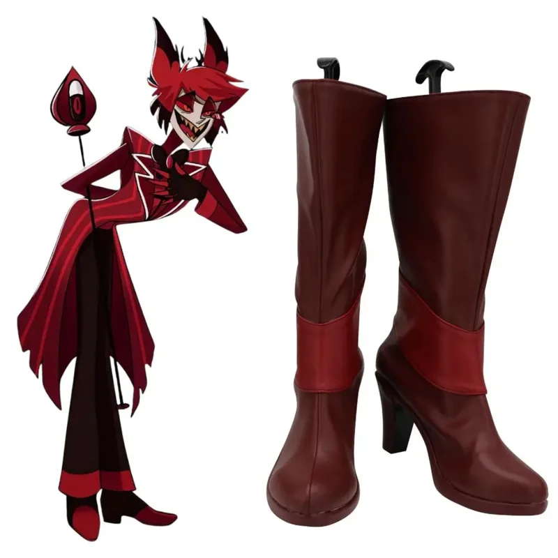 Обувь для косплея Alastor женщин и мужчин кожаные ботинки на каблуке отеля с героями