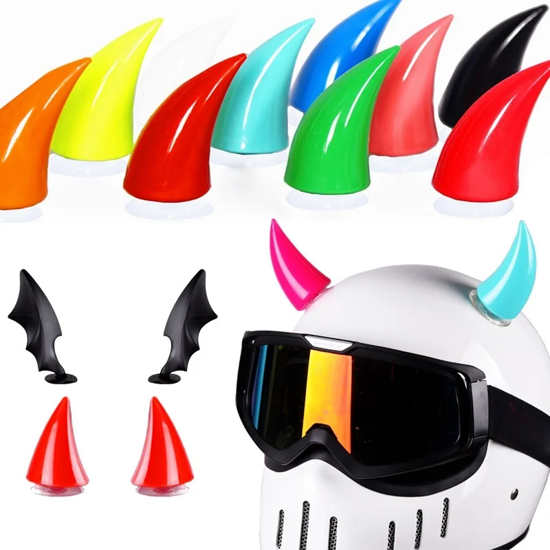 

1pc Multicolor Helm Teufel Hörner Motorrad Elektrische Auto Styling Helm Aufkleber Lange Kurze Helm Zubehör
