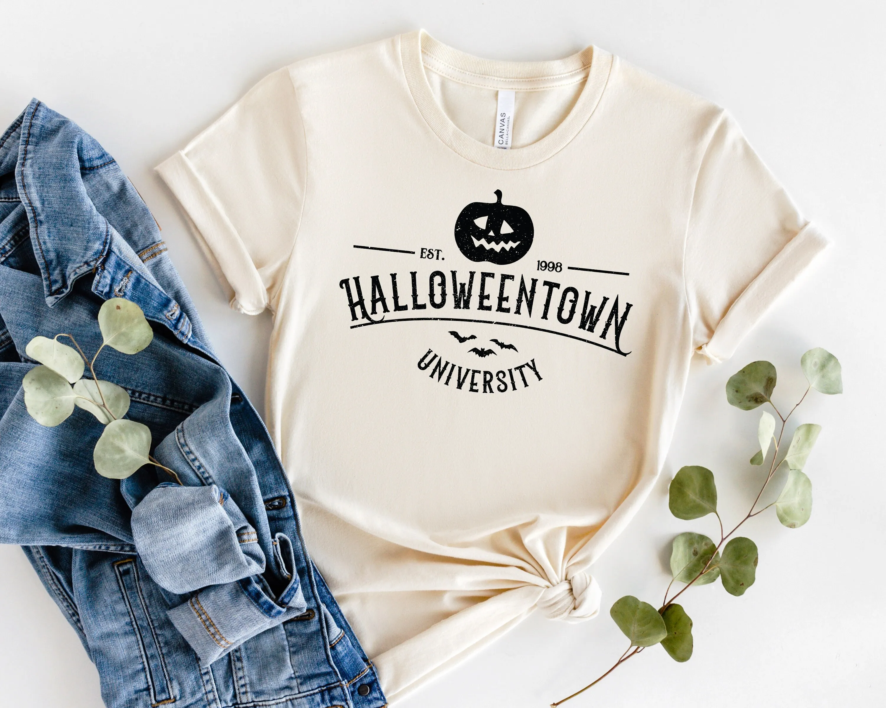 Хэллоуиентаун Университет Est 1998 футболка винтажная Ретро жуткая вибрика