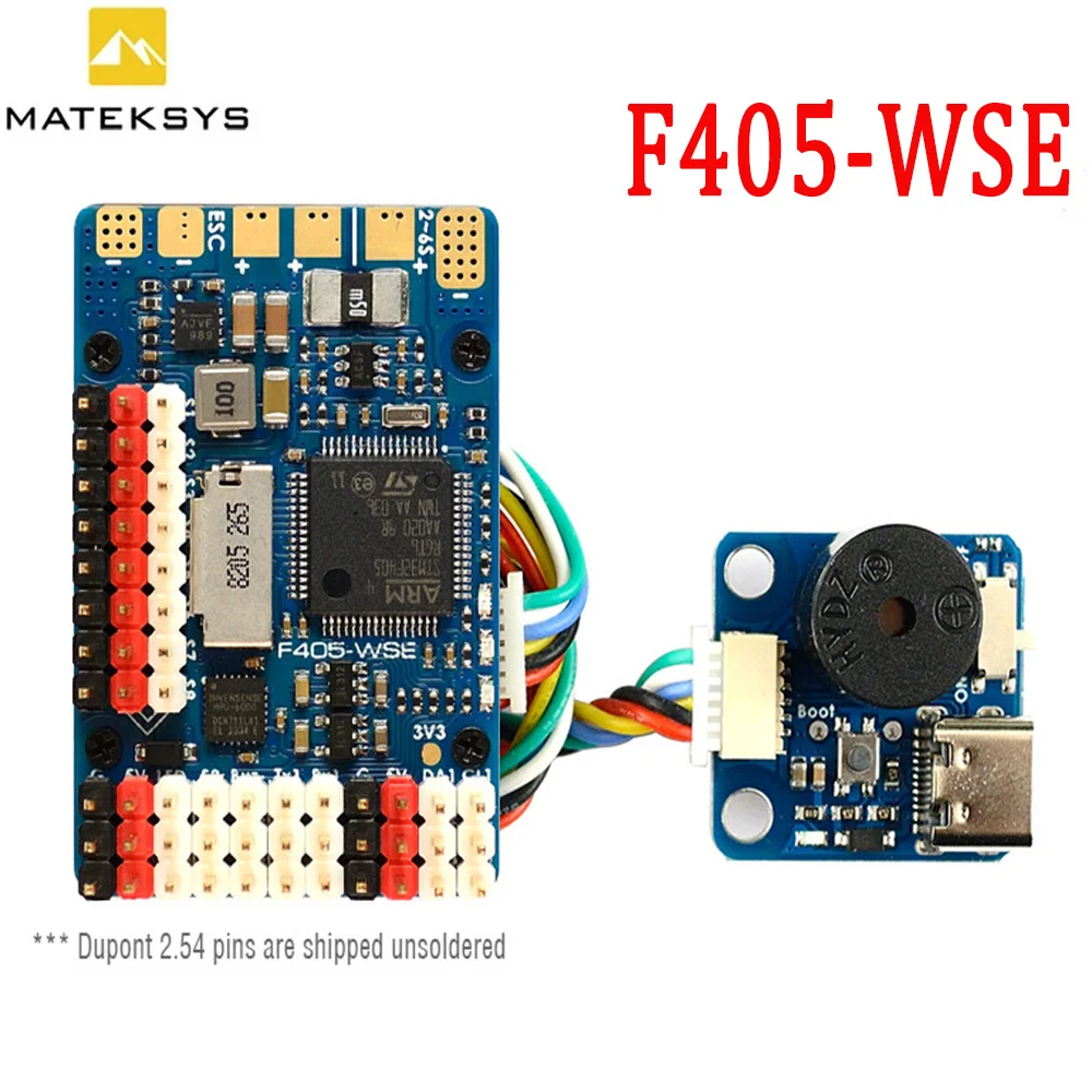 

Контроллер полета MATEK mateksys F405-WSE F405 STM32F405RET6, Встроенная розетка OSD MicroSD, PWM выходы 2-6S для FPV гоночного дрона