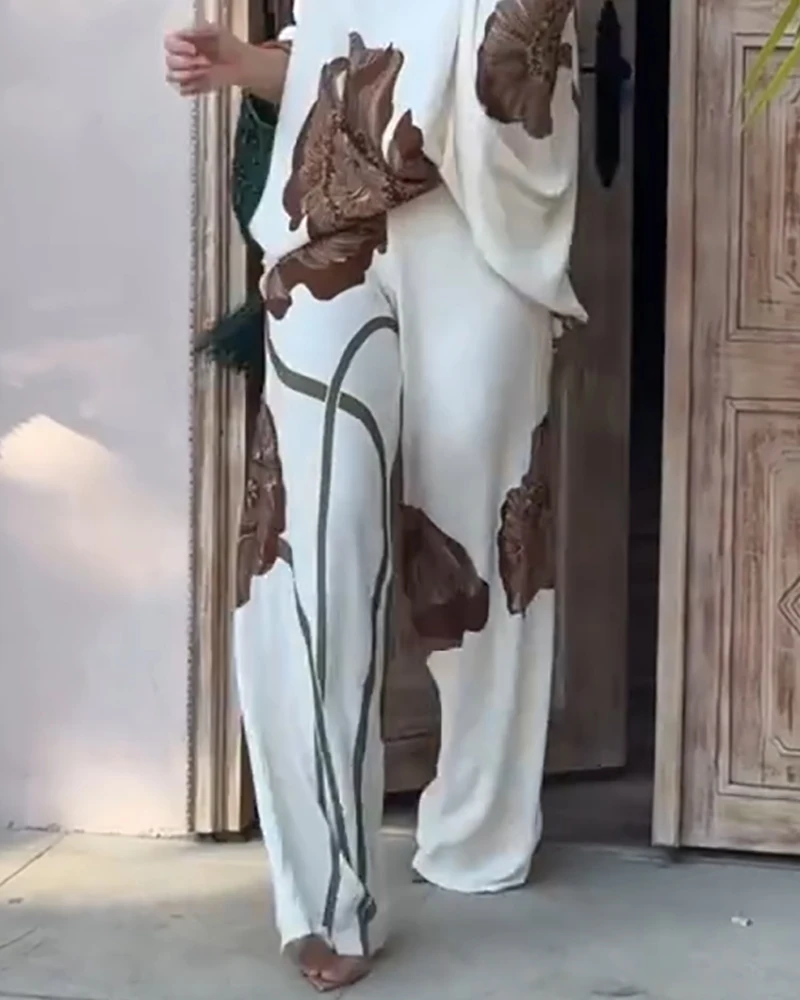 Женский комплект из двух предметов. Весенний 2 предметов с цветочным принтом и