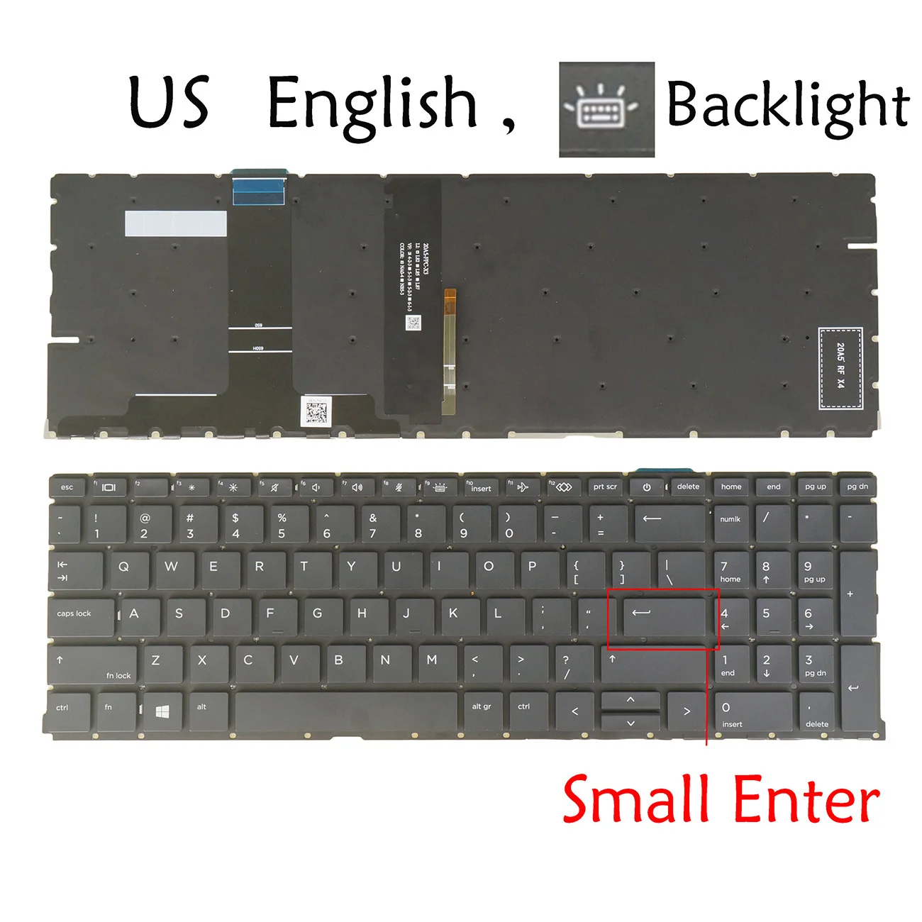 Фото Английская клавиатура с подсветкой для HP Elitebook 650 G9, 655 G9, 650 G10, 655 G10 №2