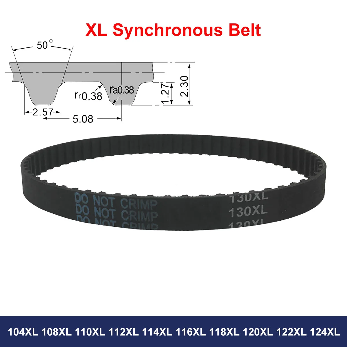 

1Pcs XL Timing Belt 104 106 108 110 112 114 116 118 120 122 124XL Width 10mm 12.7mm Rubber Synchronous Belt Drive Belt