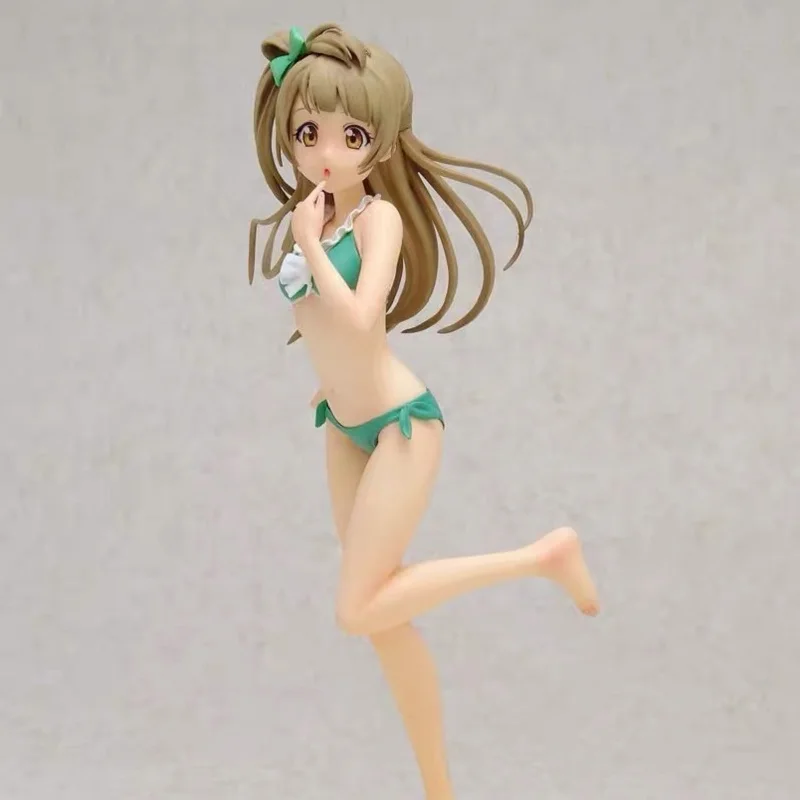 

Japanese Hot Anime Love Live Figures Kotori Minami Green Swimsuit Stand on One Feet Base 18cm PVC Collection Model Doll Toy Gift