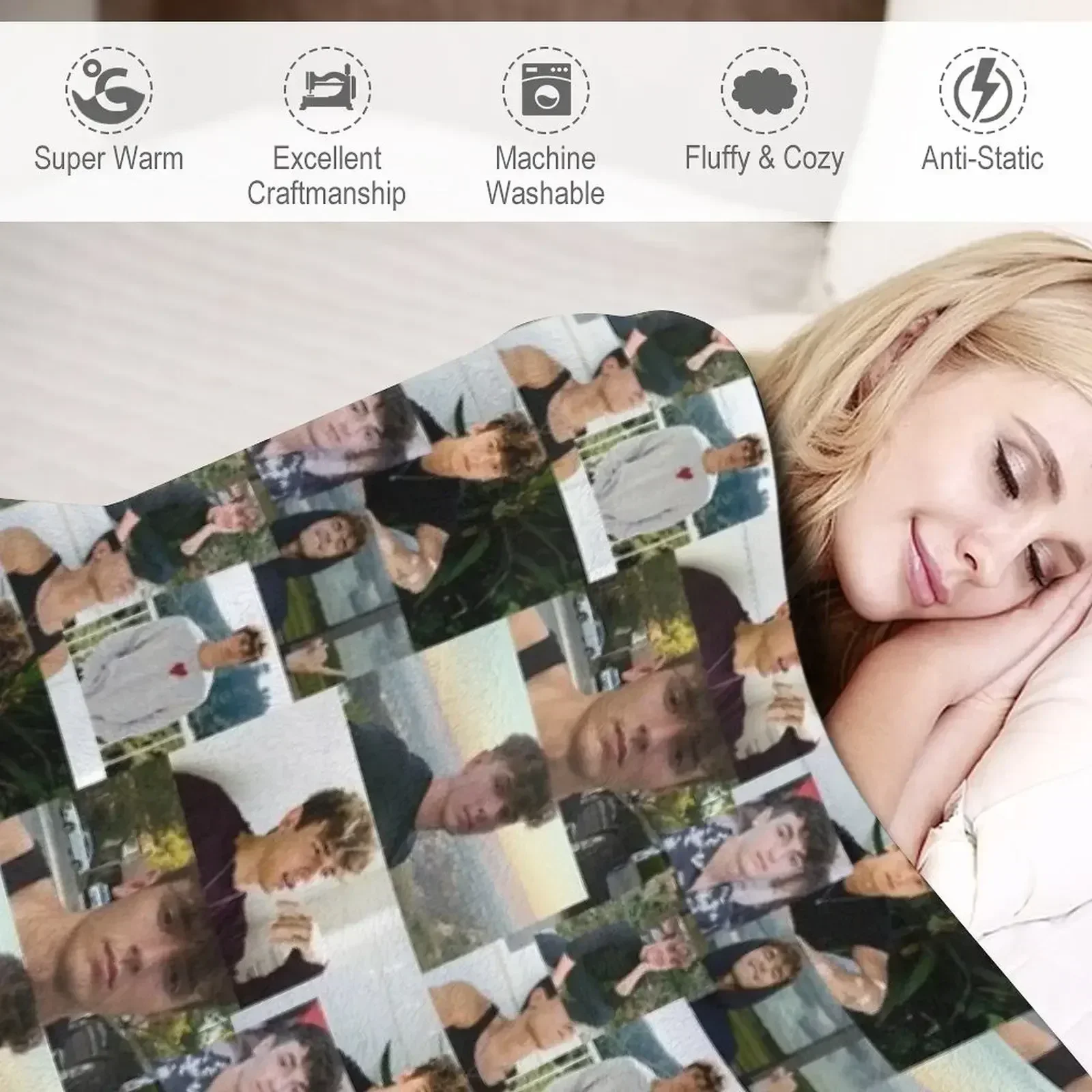 Одеяло с коллажем Bryce Hall плед роскошные утолщенные одеяла