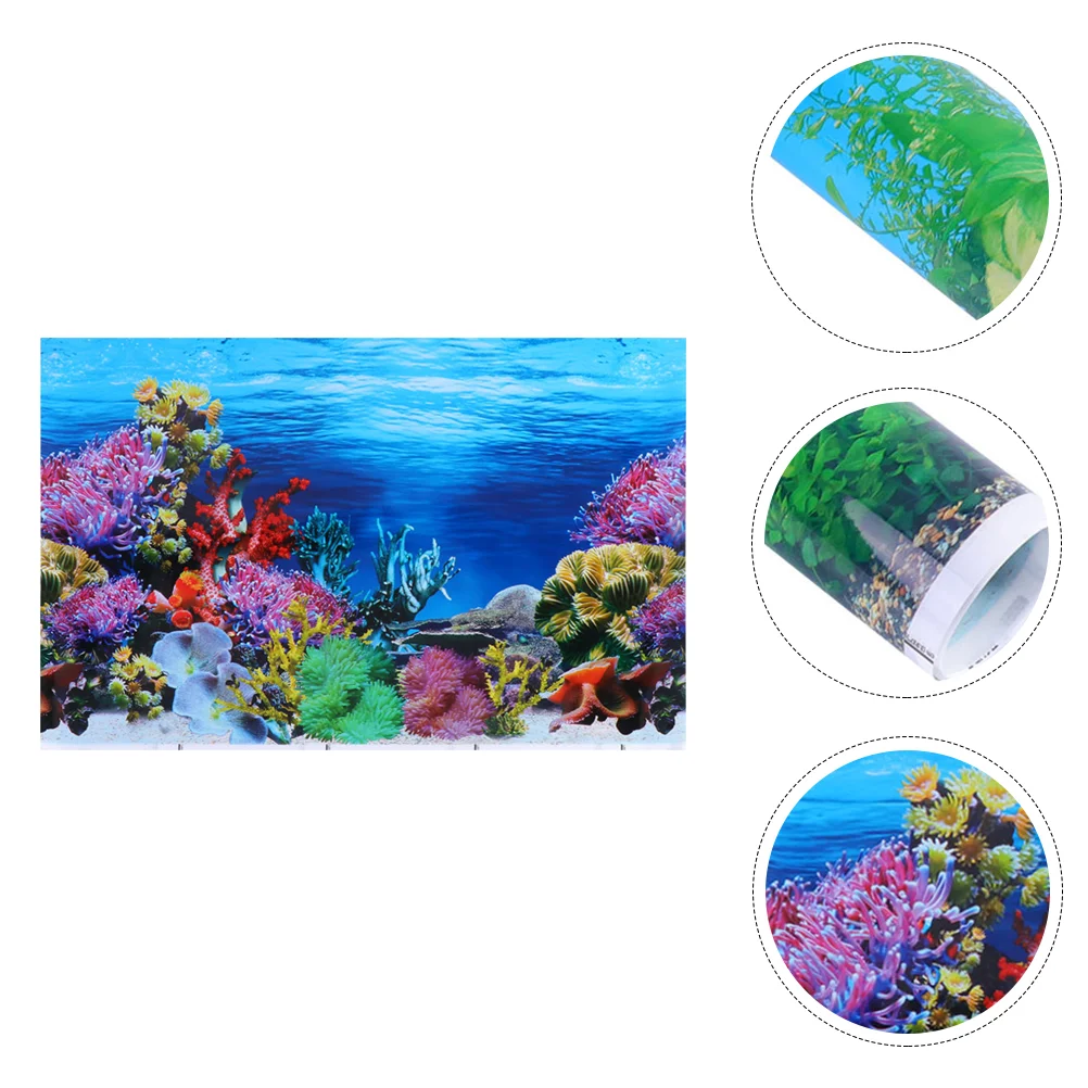 

Tank Background Aquarium Wallpaper Backdrop Underwater Poster Diy Picture Gallon Double Sided Adhesive Sticker Landscape World