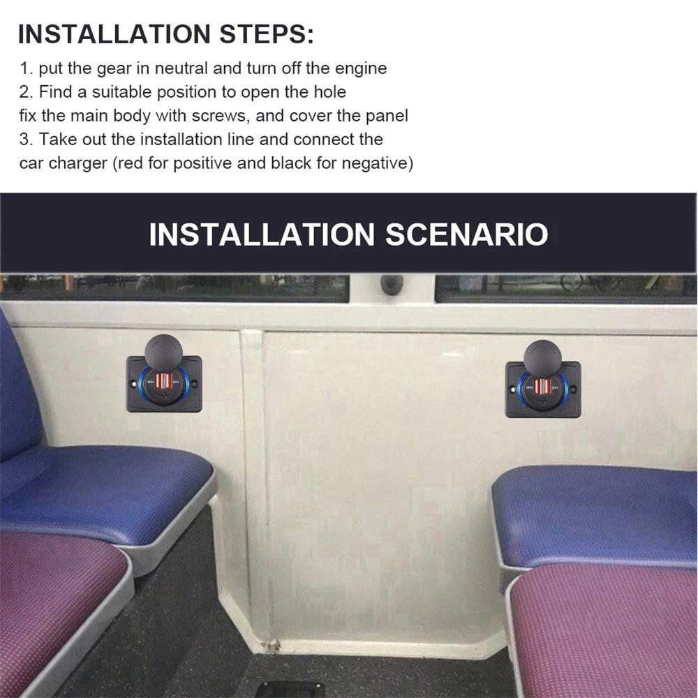 Зарядное устройство для мотоцикла и автомобиля с двумя USB-портами 3 1 А QC3.0 сетевое