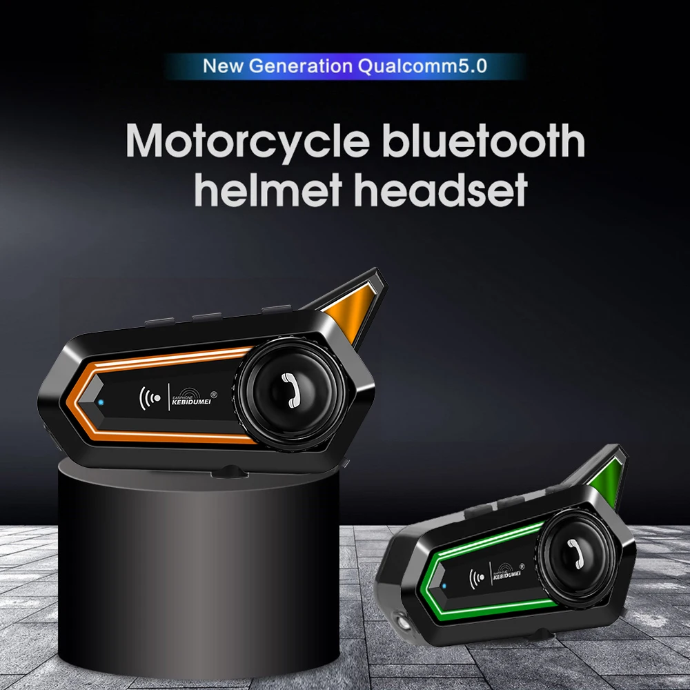 

Наушники Kebidumei BT31 для мотоцикла, Bluetooth 5,0, IP67, водонепроницаемая гарнитура для мотоциклетного шлема с мягким и твердым микрофоном