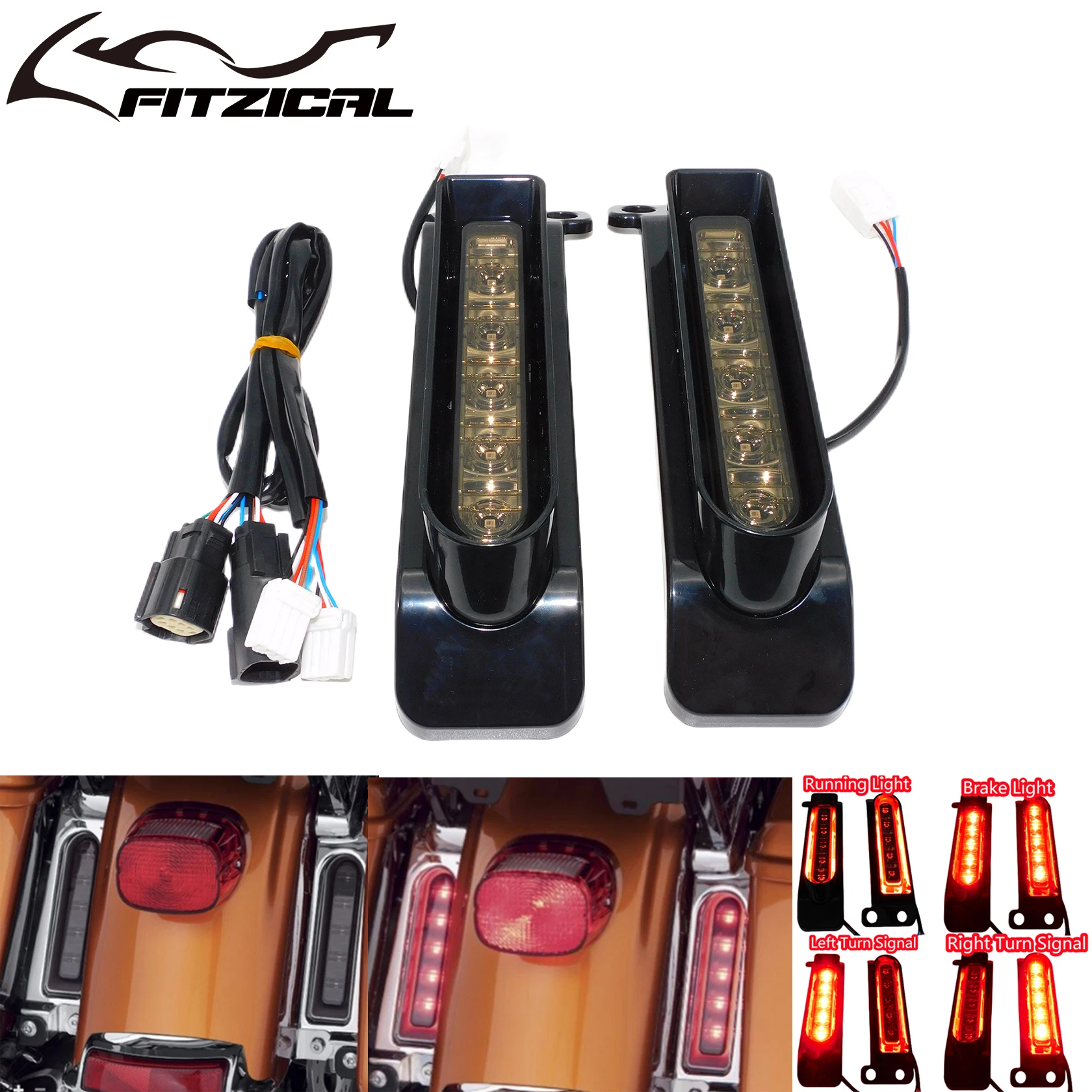 

Заднее крыло мотоцикла, фонари, стоп-сигнал, сигнал поворота, боковой наполнитель, лампа для Harley Touring Road King Electra Glide FLHR 2014-2023