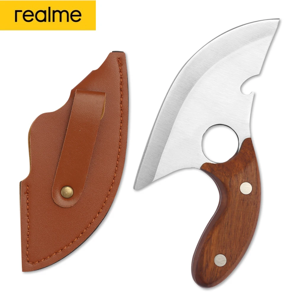 

Realme 4.5 Inch Roast Lamb Cleaver Boning Knife Hand Grilled Meat Knife Handguard Kitchen Chopping Knife Cut Outdoor Portable