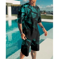 3d printed tracksuits clothing vintage male set summer 2 piece outfit harajuku short sleeve mens shorts suit o neck men costume