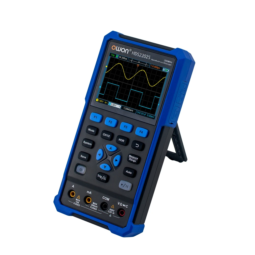 

HDS2202S Digital Oscilloscope 2 Channels 200Mhz 1GSa/s Portable 3 In 1 USB Osiclloscopes + Multimeter+Waveform Generator
