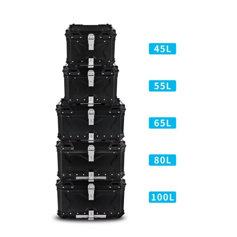 100л 80л 65л 55л Алюминиевый хвостовой ящик Задний багажник Универсальный Moto Top Box