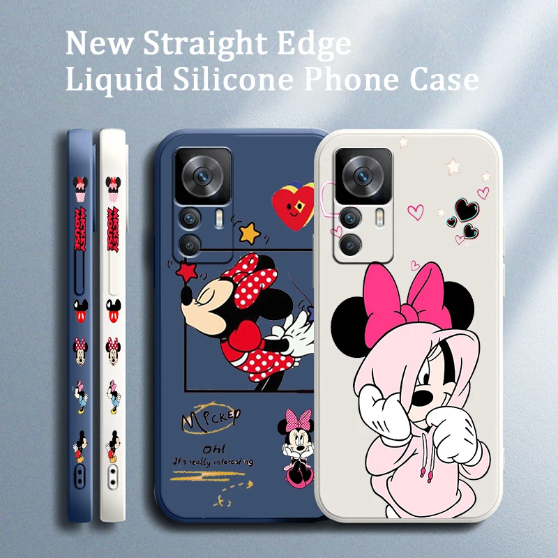 

Love Disney Mickey Minnie For Redmi K50 K40 K40S Gaming K30 10C 10 10X 9A 9 9T 9C 9AT 8 A1 11 5G Liquid Left Rope Phone Case