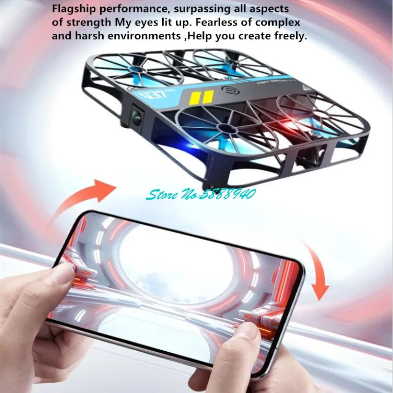 Фото Полнофункциональный квадрокоптер MINI RC Drone с Wi-Fi FPV, камерой 8K HD, датчиком гравитации, взлетом одной кнопкой и дистанционным управлением, малый БПЛА №4