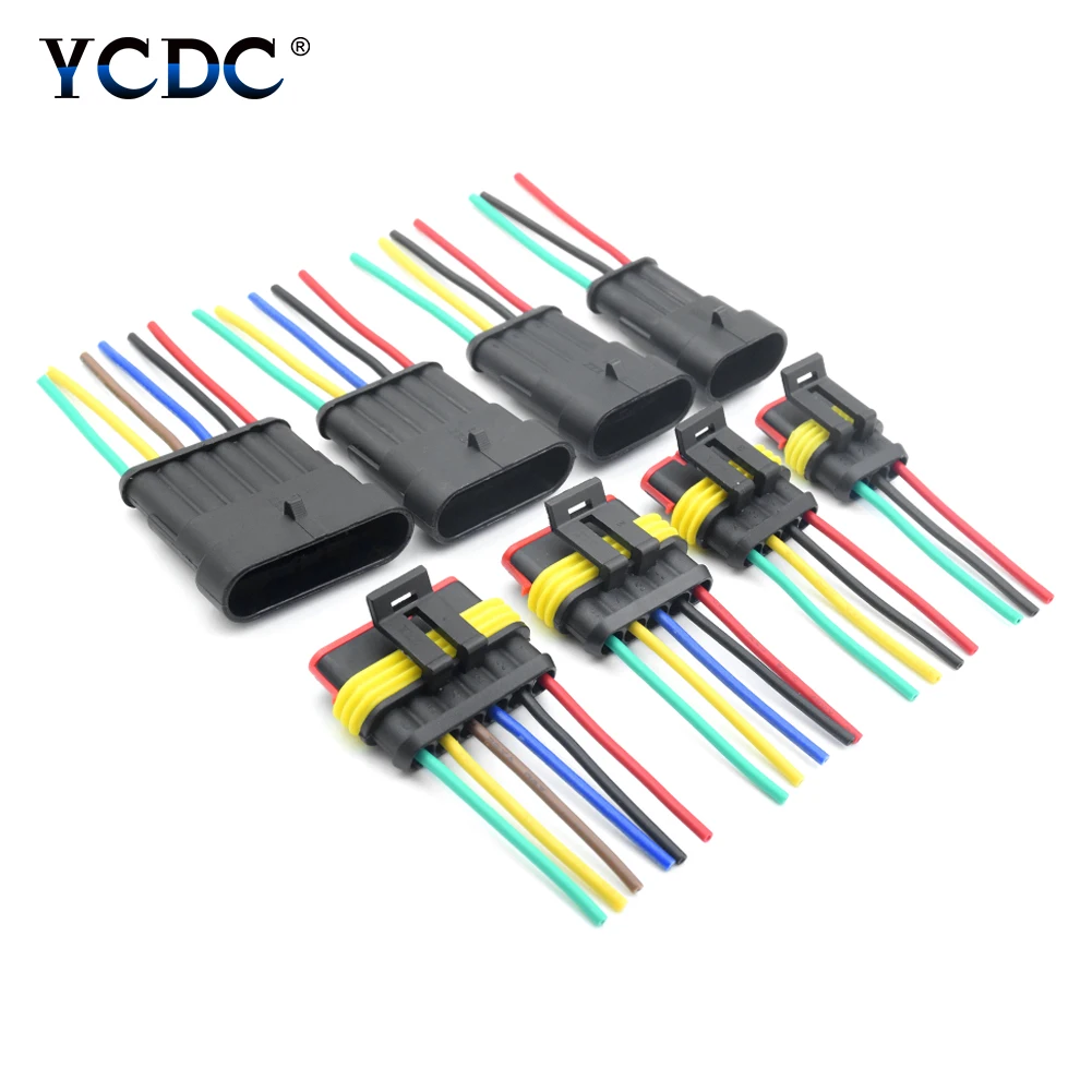 

Герметичные водонепроницаемые коннекторы для электрических проводов, 5 шт., 1P 2P 3P 4P 5P 6P Way 18 AWG, автоматические разъемы с кабелем