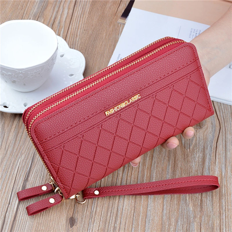

Pu Leather Wallet Women Tassel Coin Purse Card Holder Designer Women's Wallet Double Zipper Female Clutch Money Bags Coin Purse