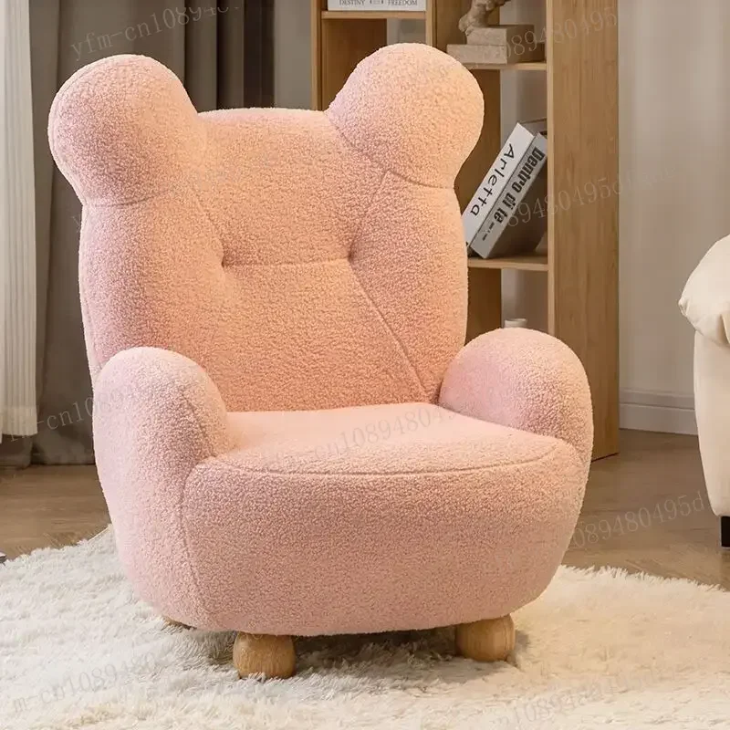 Sofá oso silla bonita para bebé asiento individual quattrojos animados мини sofá Presse niños perezosos lana cordero