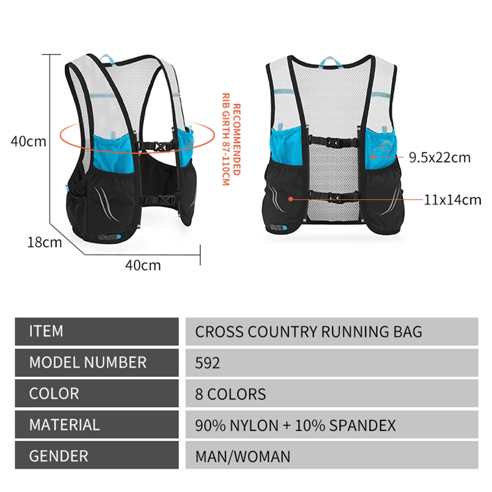 Ultra Lightweight Running Backpack 2.5L Hydration Vest Jogging Marathon Bag Men Women Bicycle Marathon Hiking Water Bottle Bag