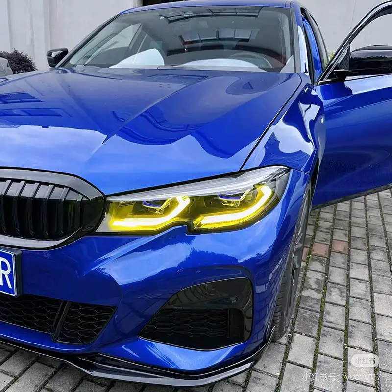 Фото Для BMW 3 серии двухцветные дневные ходовые огни (желтый и белый) 320i 325i 330i G20 G21 лазерные фары модуль RGB DRL №4