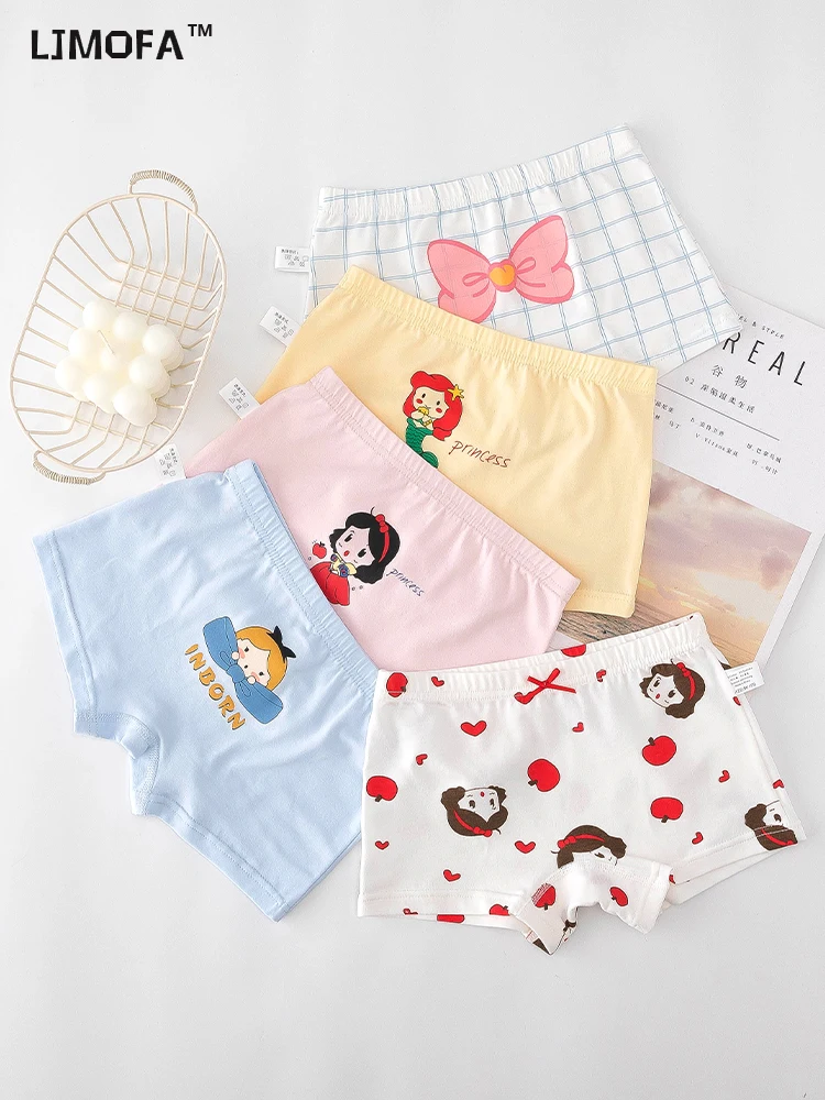 

LJMOFA 5pcs/Lot Girl Underwear Cartoon Princess Kids Cute Printing Underpants Breathable Soft 100% Cotton Girls Boxer B187