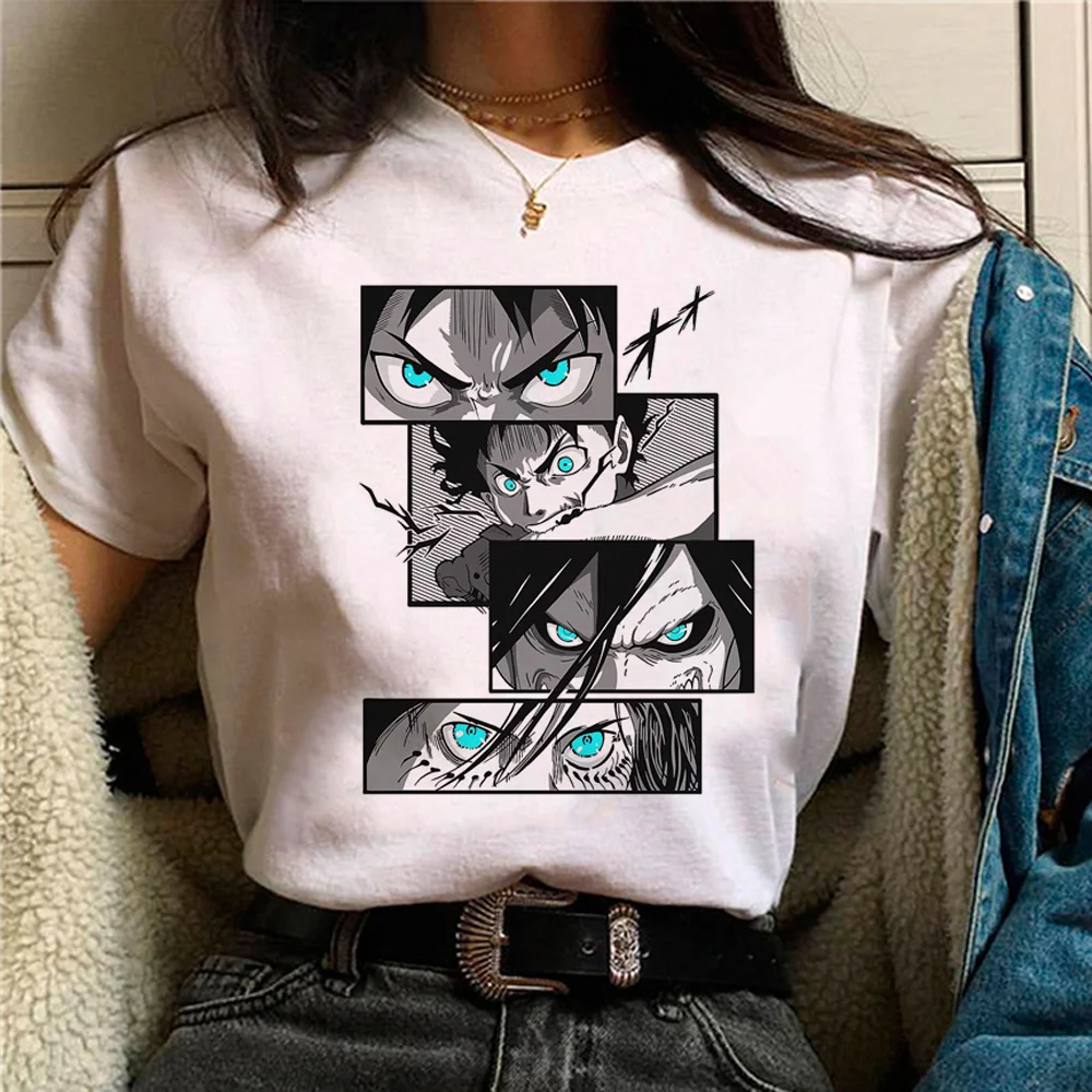 

aot Eren Attack on Titan Shingeki no Kyojin top women designer t-shirts girl harajuku manga streetwear clothing