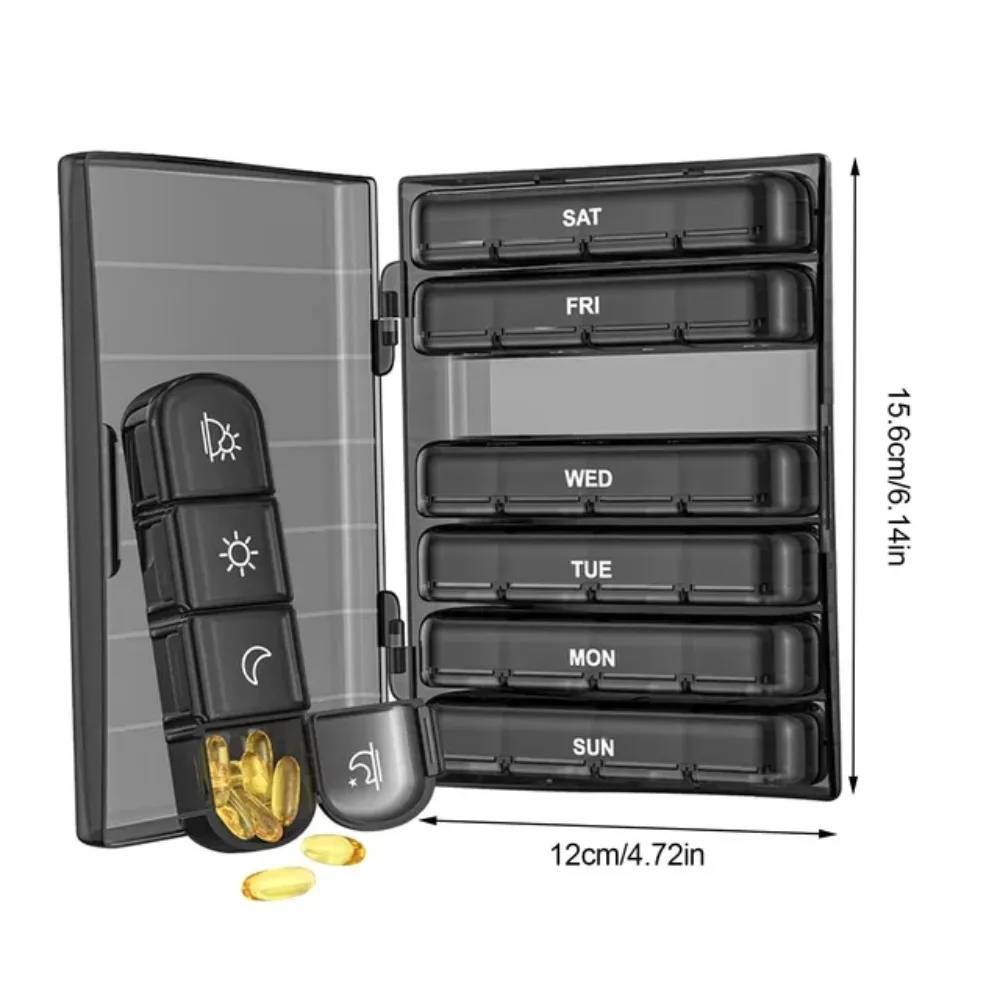 Портативная коробка для таблеток с большими отделениями органайзер на 7 дней 21