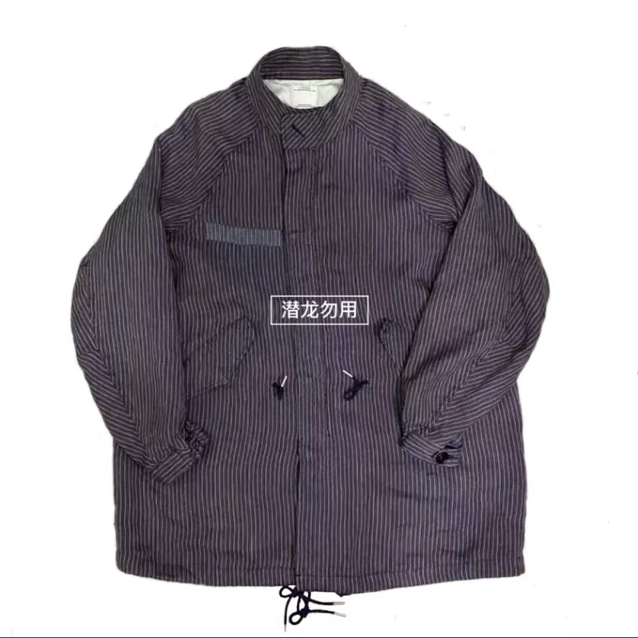 Ветровка VISVIM WMV 20SS из старой ткани в полоску с шестью пятью рыбьими хвостами SANTOME