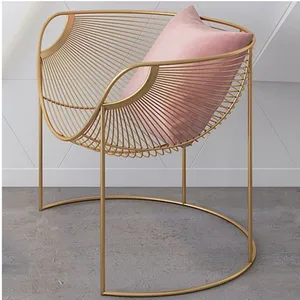Ins Living Room Furniture Sofa Chair Nordic Single Iron Art Lazy Leisure Creative Hollow Out Golden Luxury Celebrity Armchair