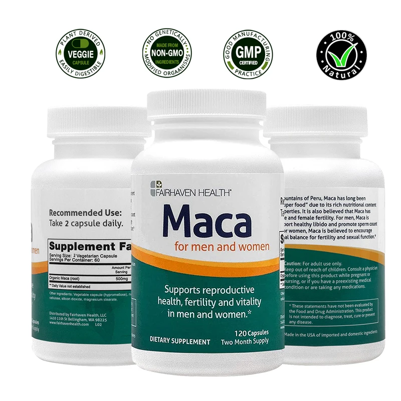 

Maca Root Capsules Powerful Natural Energy Improve Passion Performance for Men and Women Gelatinized for Fast Absorption