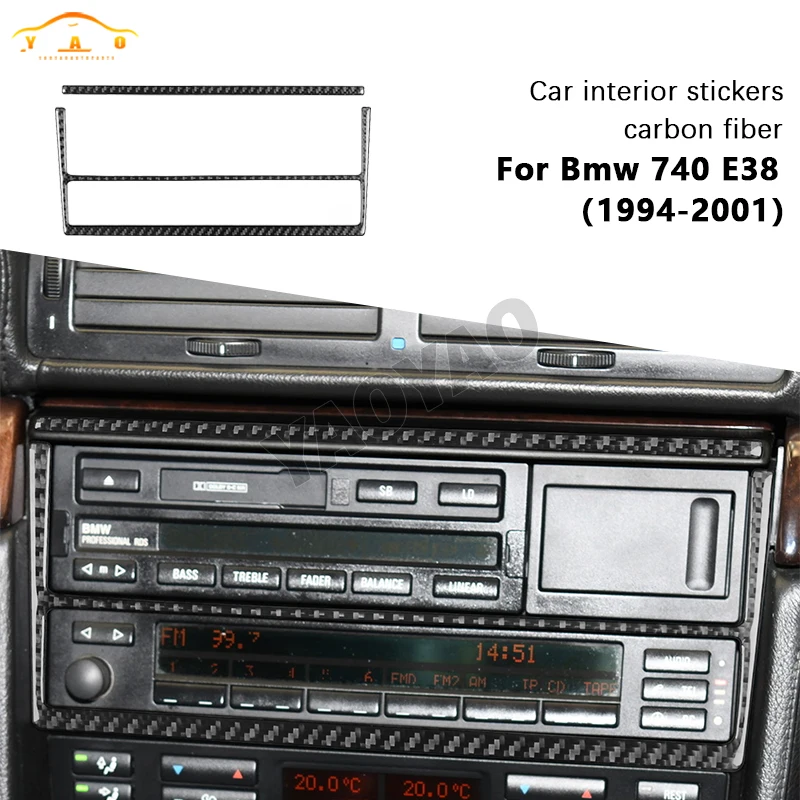 Углеродное волокно салон автомобиля CD-радио декоративная рамка наклейка для BMW 7