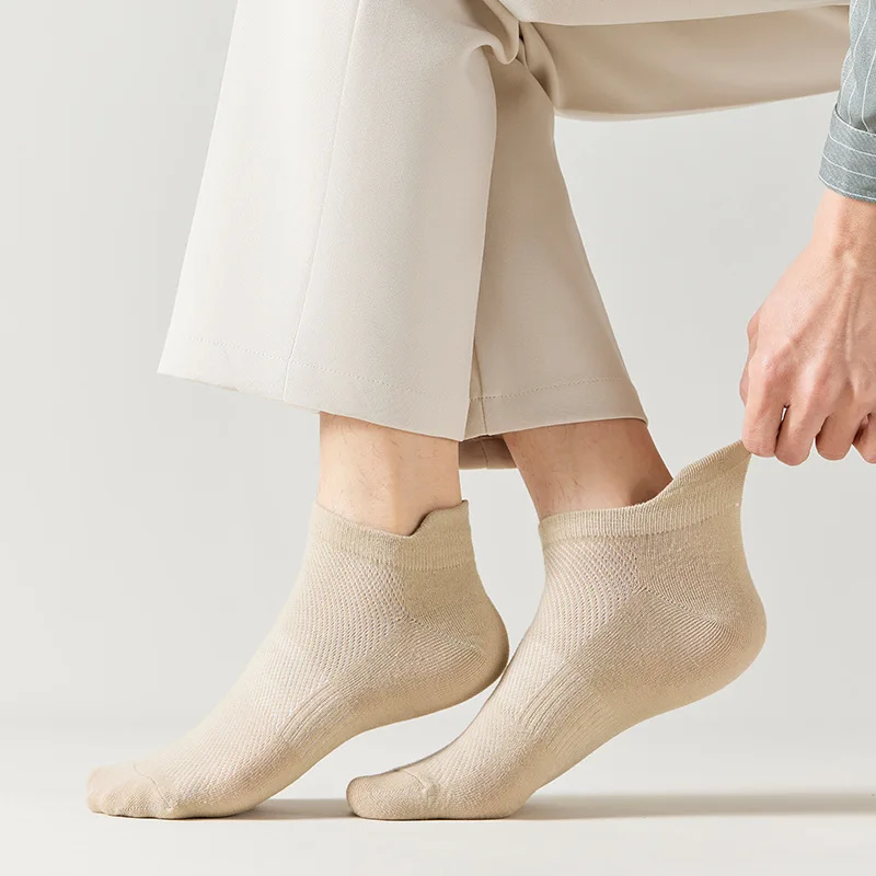 10pairs Men's Socks Summer Short Socks Sports Sweat-absorbing Cotton Socks Men's Thin Section Boat Socks Low Shallow Men's Socks