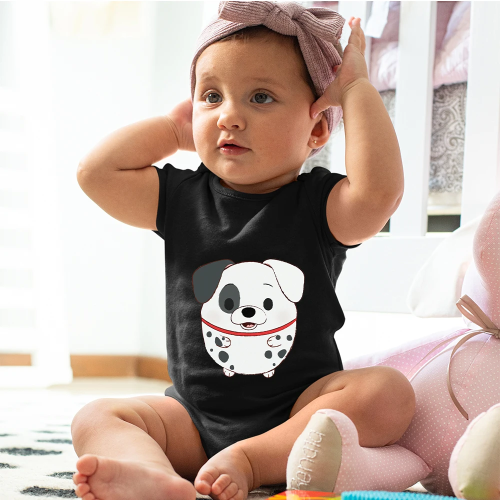 

Детский комбинезон Disney Cartoon 101 далматинец с коротким рукавом, повседневный модный детский комбинезон, летний пуловер, боди, одежда для новор...