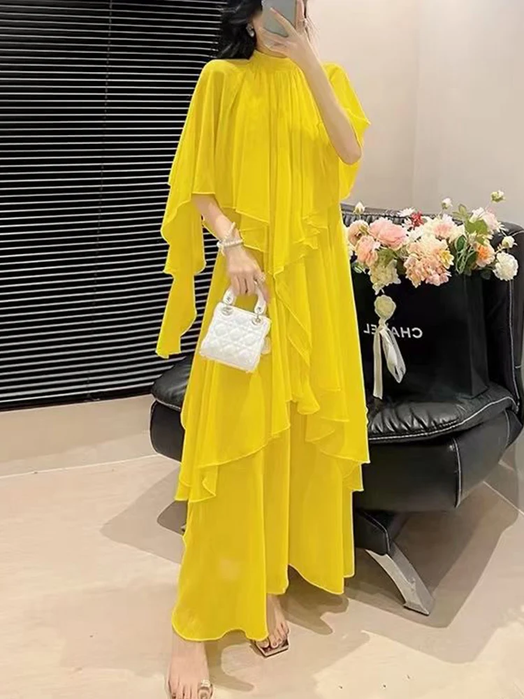 Весеннее новое модное сексуальное шифоновое платье с рюшами и