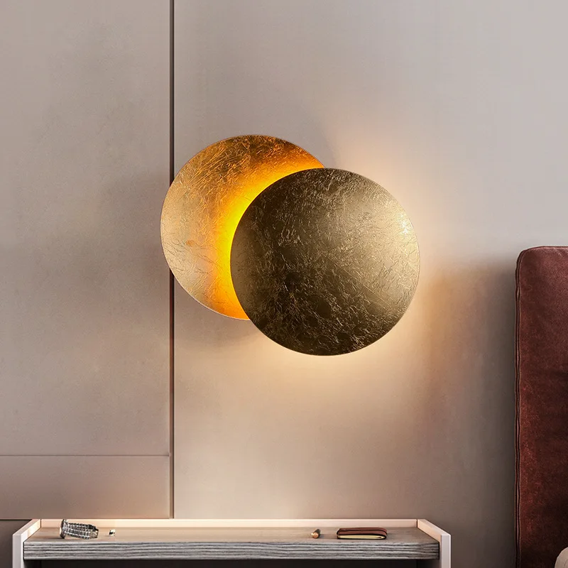

Indoor Living Room Moon Concept Solar Eclipse Wall Lamp Nordic Bedroom Bedside Aisle Stairs Vintage Sconces Fixture Lighting