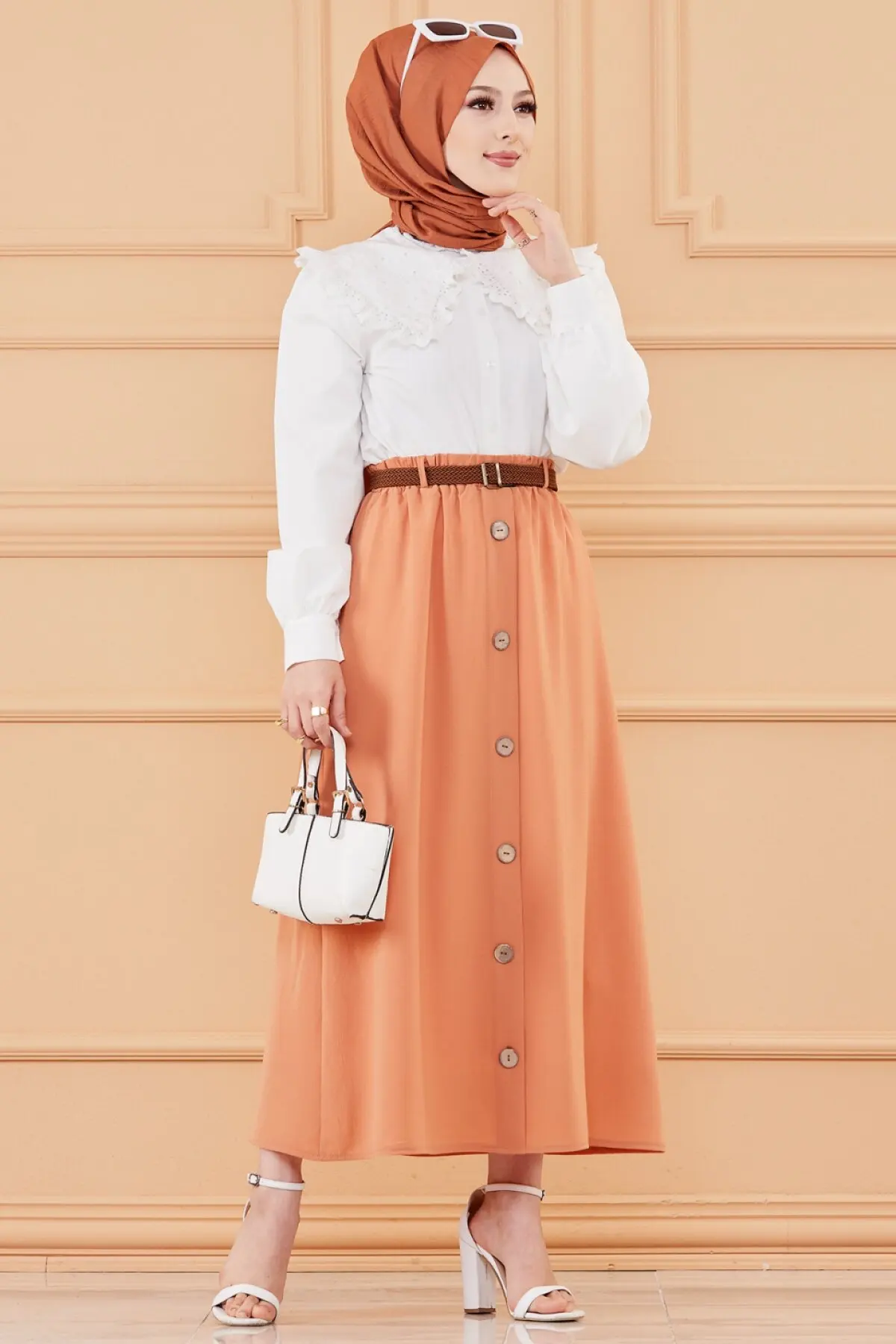 Туба мусульманских Dugme деталь юбка мусульманское платье код 2021 турецкий халат хиджаб; Сезон лето