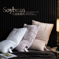 shanhao antibacterial pillow100cotton jacquard fabric natural ultra fine soybean fiber filling 3dimensional adult single pillow