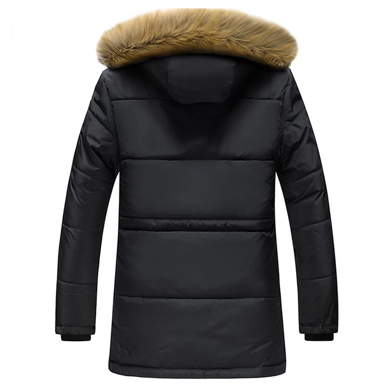 Winter Fleece Long Parka Jacket Men Plus Size 5XL Cotton Padded Warm Parka Coat Casual Faux Fur Hooded Male Windbreaker Jackets