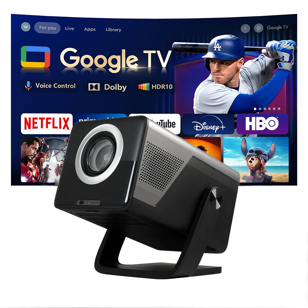 Фото Проектор Tripsky Google TV OS с поддержкой 4K, умный проектор с Wi-Fi и Bluetooth, для просмотра фильмов на открытом воздухе, 800 ANSI, с автофокусом №1
