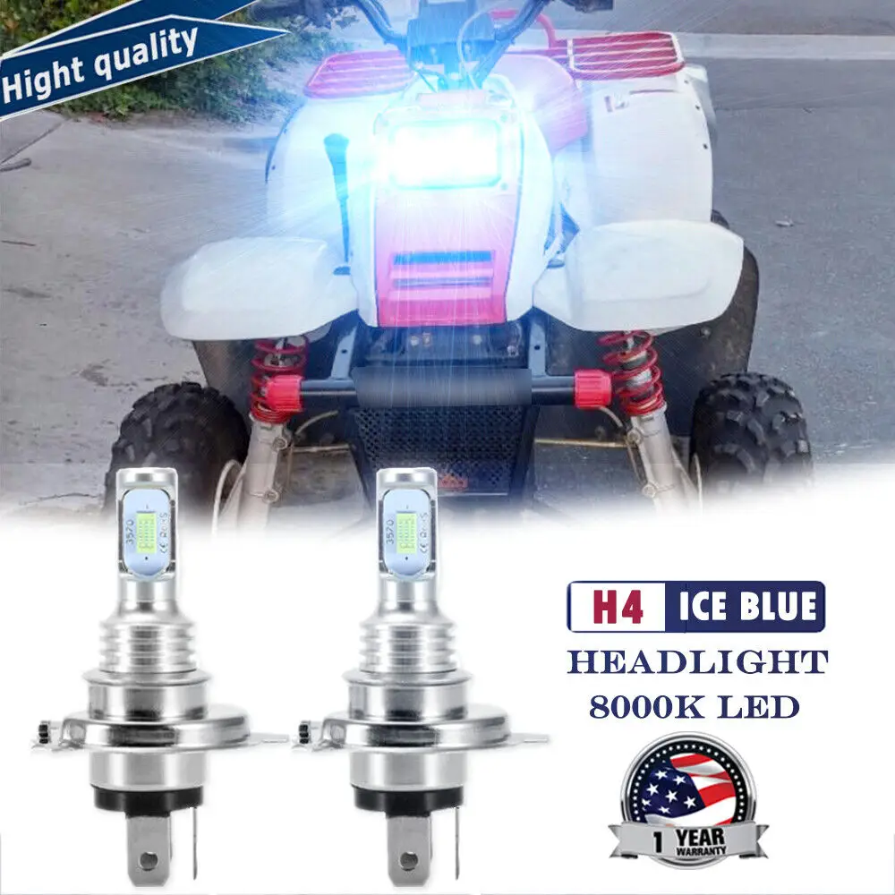 

2x H4 70W LED Headlight Ice Blue For Polaris Trail Boss 325 2000-01/250 1988-99