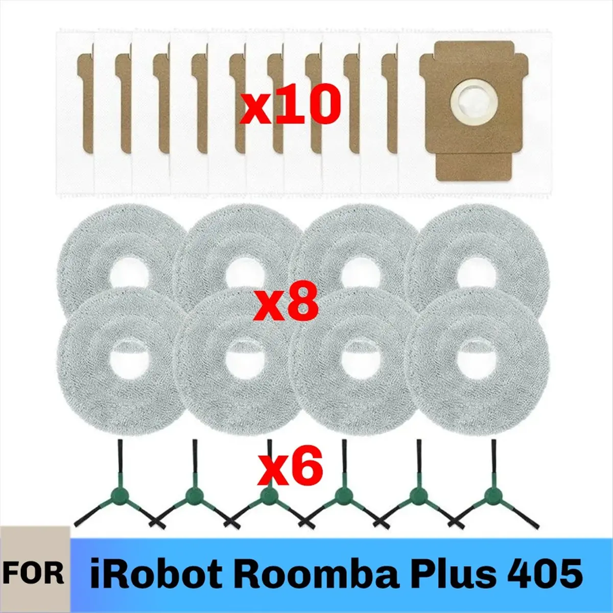 Фото YDSC для IRobot Roomba Plus 405 Combo / 505 Combo: Запчасти для пылесоса, боковая щетка, тряпка для мытья полов, мешки для сбора пыли, аксессуары №2